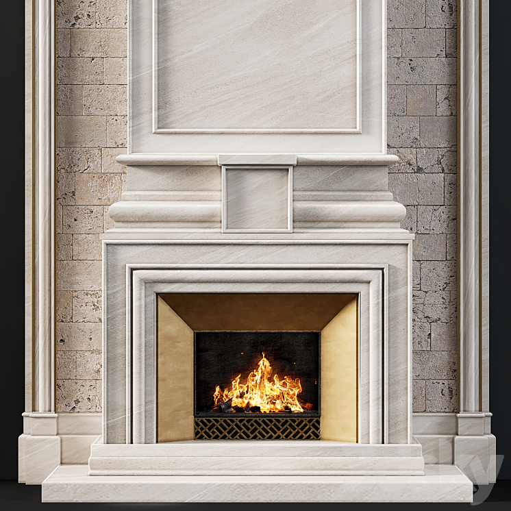 Fireplace modern 77 3DS Max Model - thumbnail 3