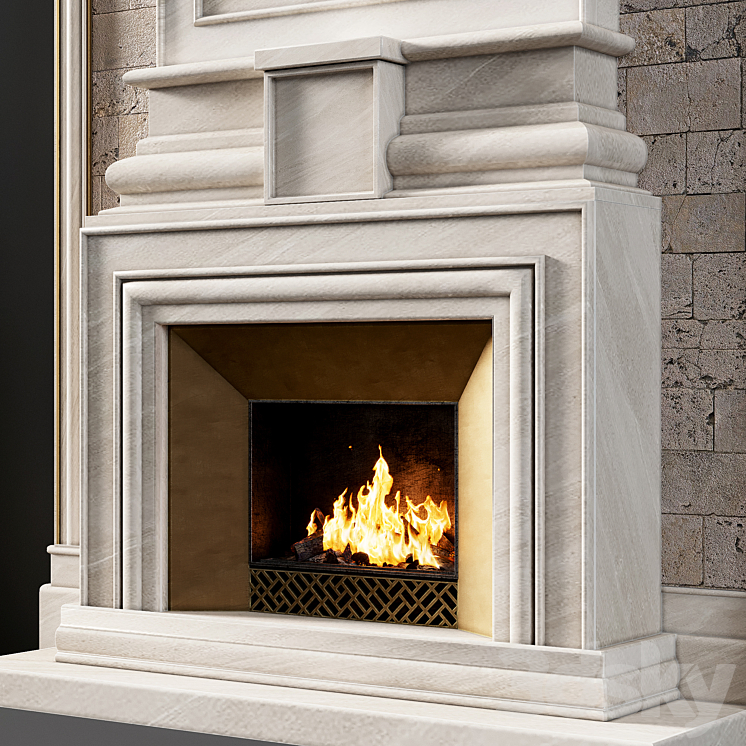 Fireplace modern 77 3DS Max - thumbnail 2