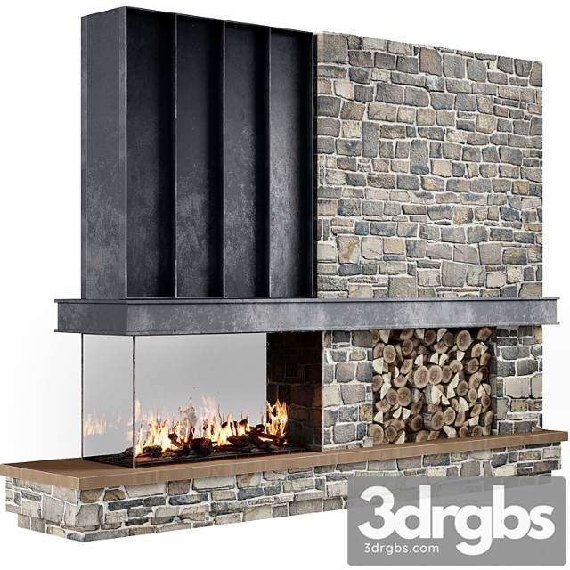 Fireplace Modern 79 3dsmax Download - thumbnail 1