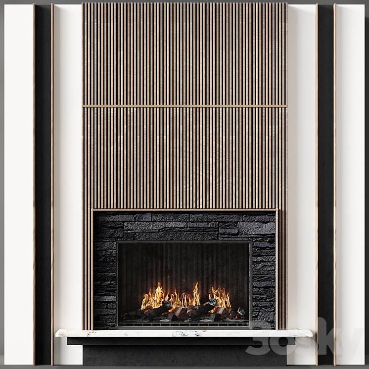 Fireplace modern 84 3DS Max Model - thumbnail 1