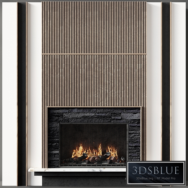 Fireplace modern 84 3DS Max - thumbnail 3