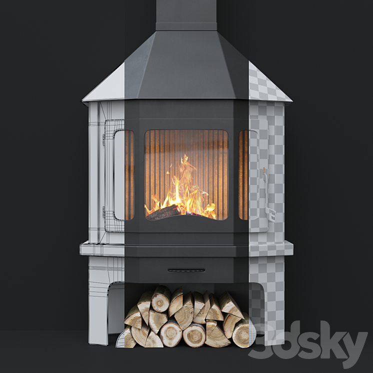 Fireplace MUNICH 3DS Max - thumbnail 2