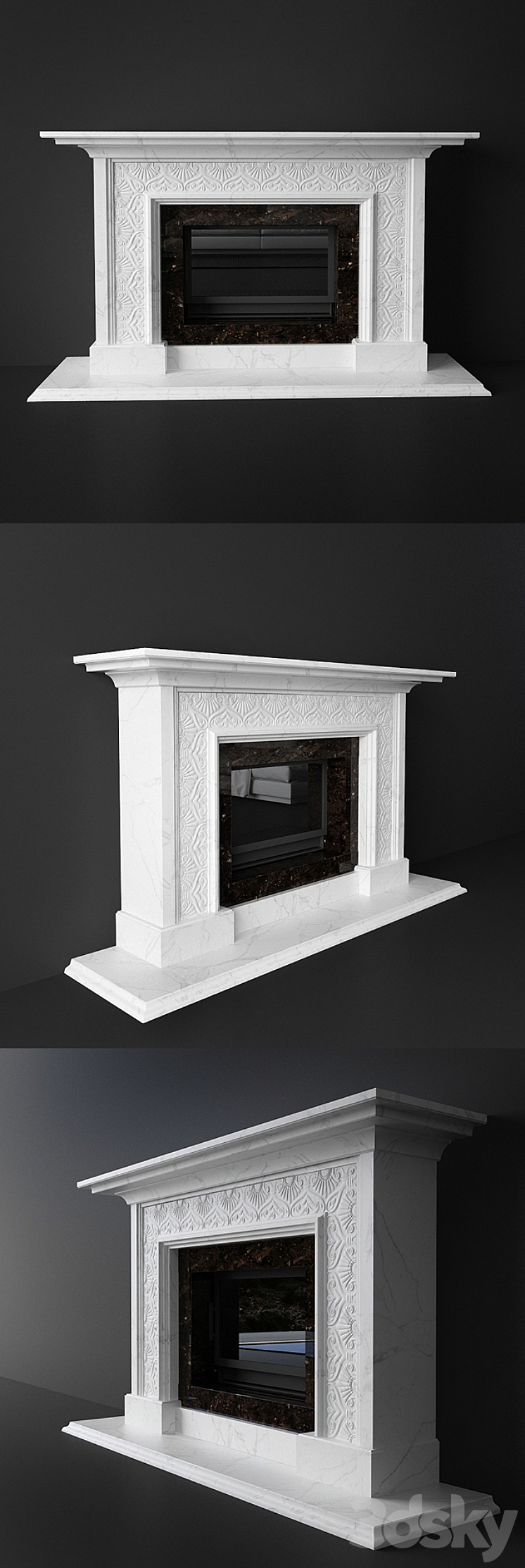 Fireplace portal 3DS Max - thumbnail 2