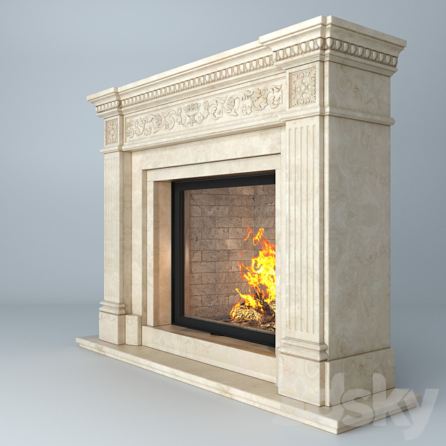 Fireplace Preston 3DS Max Model - thumbnail 2