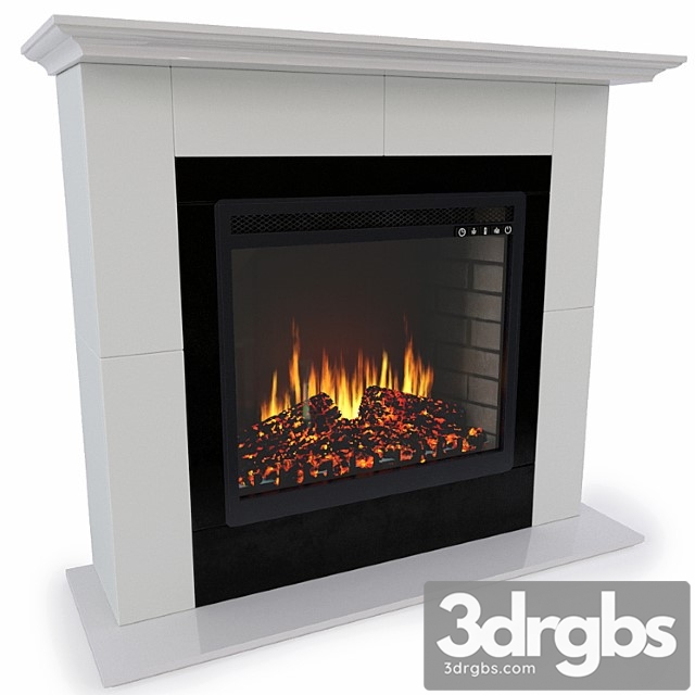 Fireplace royal flame suite alabaster with fireplace vision 23 led fx 3dsmax Download - thumbnail 1