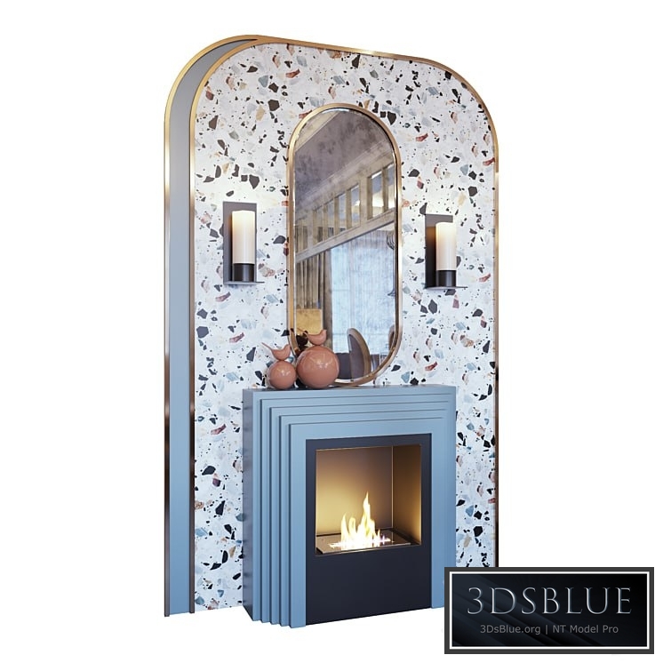 Fireplace sconce decor mirror and murals terrazzo murals (Fireplace sconce mirror and decor memphis 01 YOU) 3DS Max - thumbnail 3