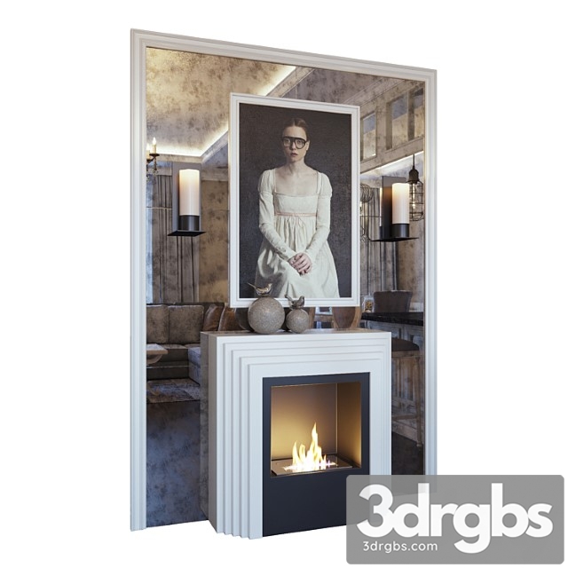 Fireplace sconce picture decor and mirror panel (fireplace sconce picture and decor you) 3dsmax Download - thumbnail 1