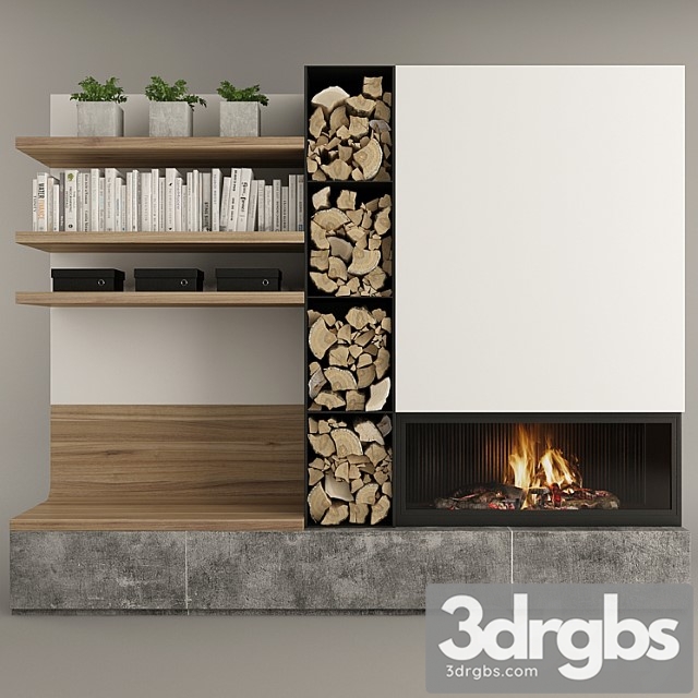 Fireplace set 11 3dsmax Download - thumbnail 1