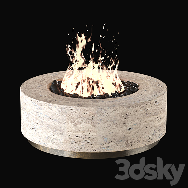 Fireplace set 3DS Max Model - thumbnail 3