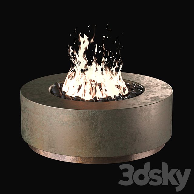 Fireplace set 3DS Max Model - thumbnail 4