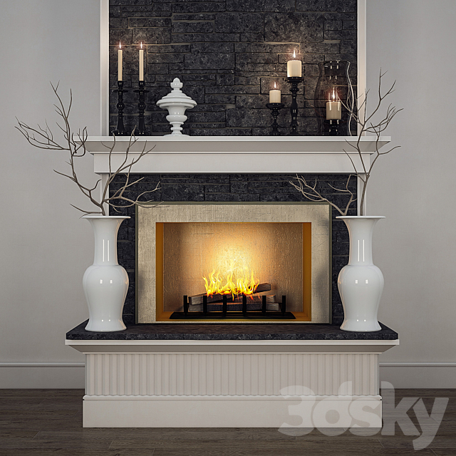 Fireplace set 3DSMax File - thumbnail 1