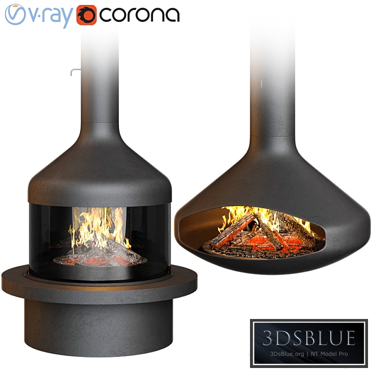 Fireplace set Focus Creation 1 (4 options) 3DS Max - thumbnail 3