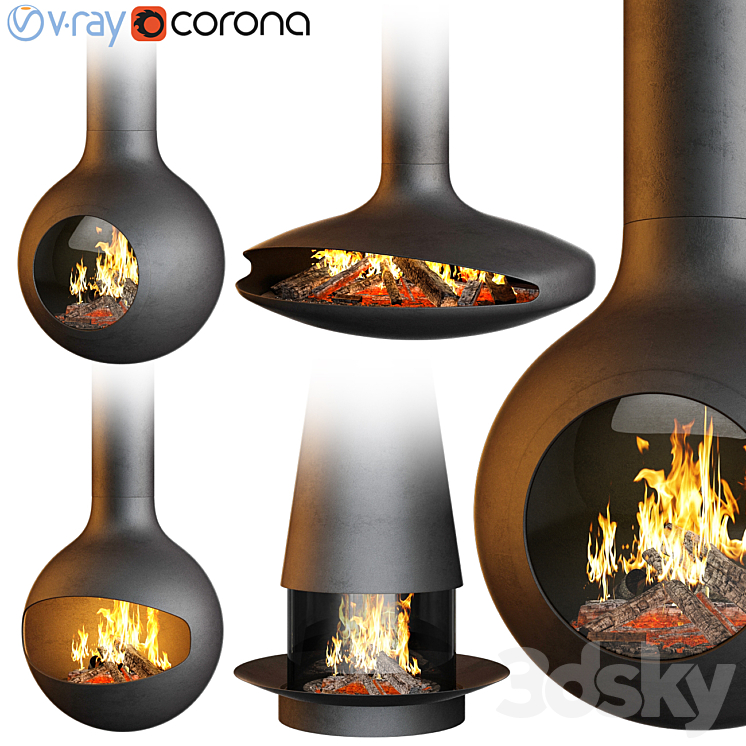 Fireplace set Focus Creation 2 3DS Max - thumbnail 1