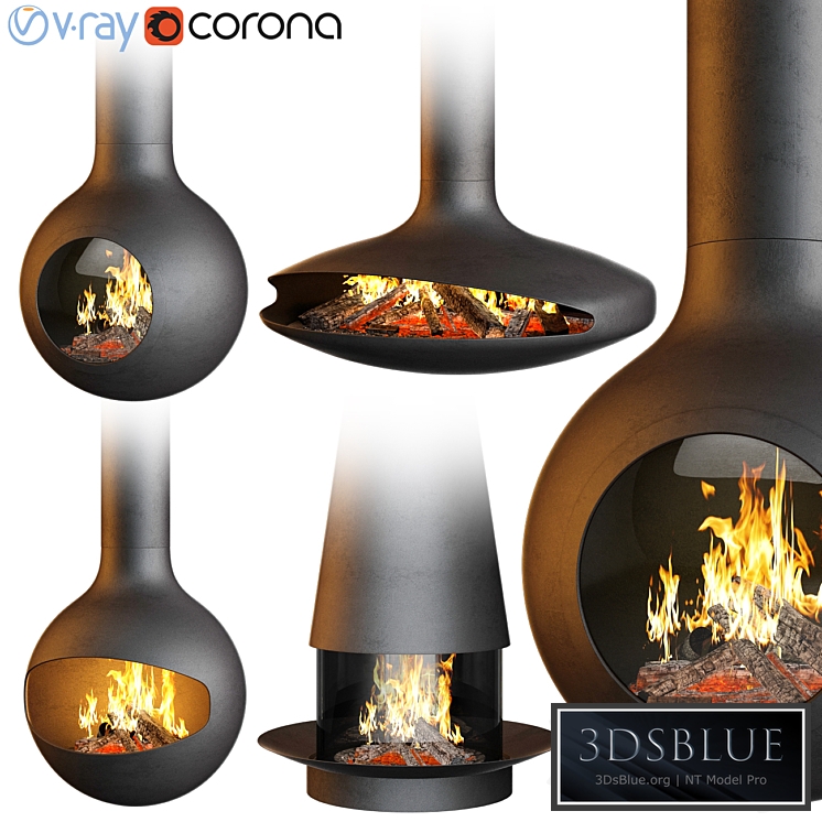 Fireplace set Focus Creation 2 3DS Max - thumbnail 3