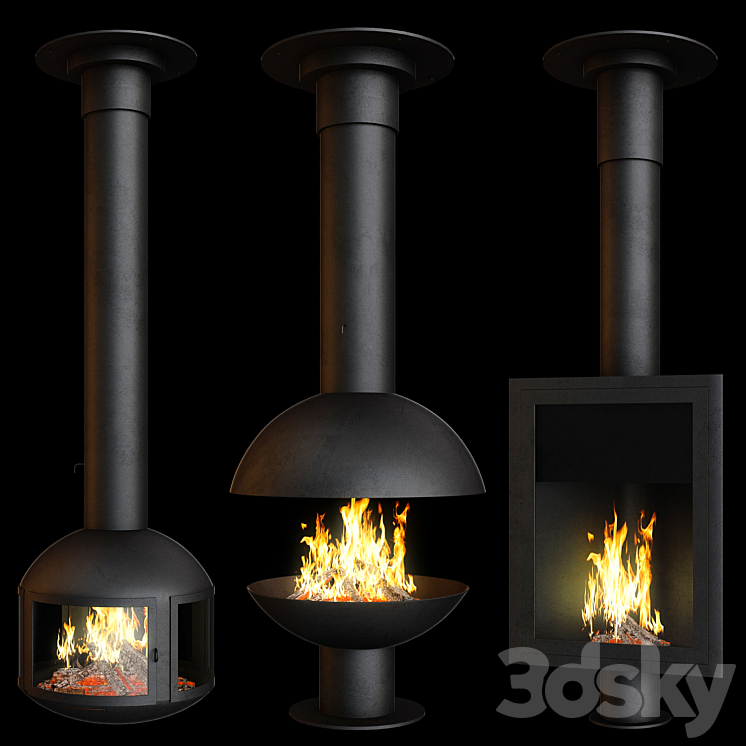 Fireplace set Focus Creation 3 (4 options) 3DS Max - thumbnail 2