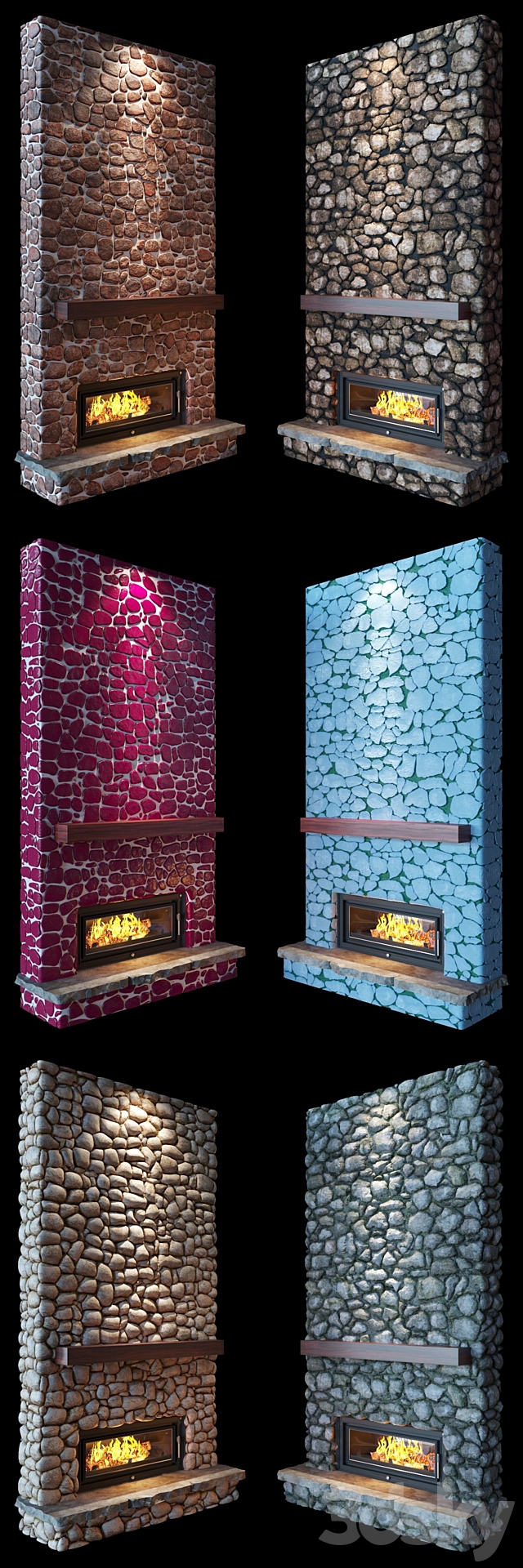 Fireplace (stone) 3DSMax File - thumbnail 2