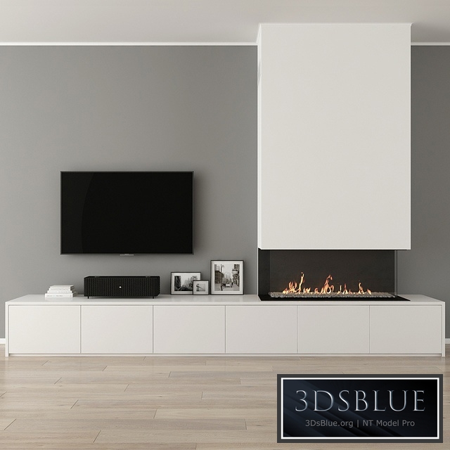 Fireplace with decor 31 3DS Max - thumbnail 3