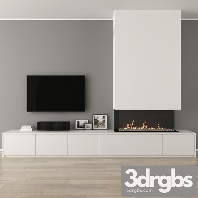 Fireplace with decor 31 3dsmax Download - thumbnail 1