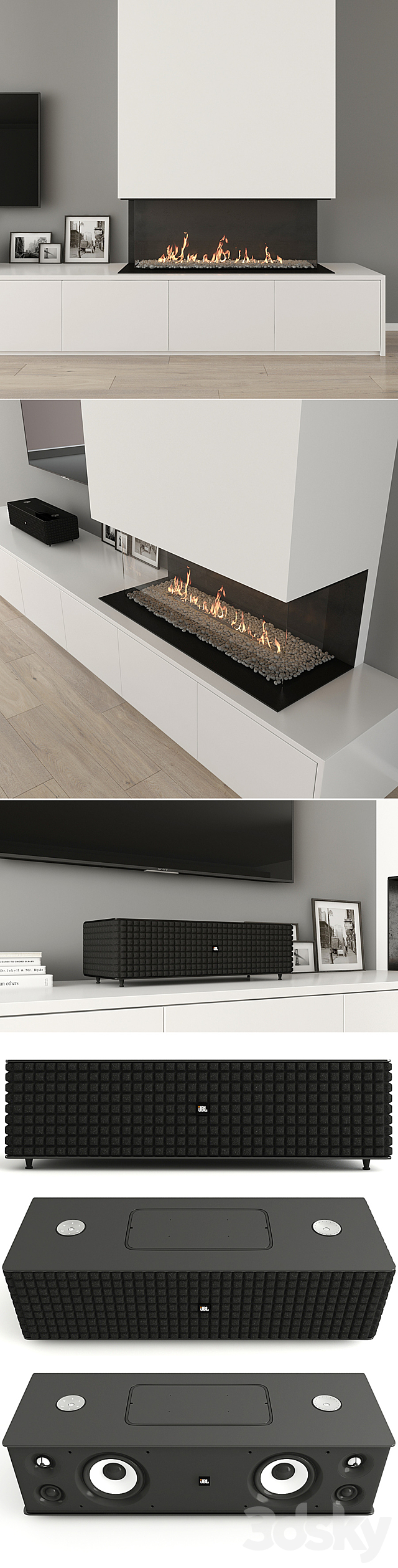 Fireplace with decor 31 3DSMax File - thumbnail 2