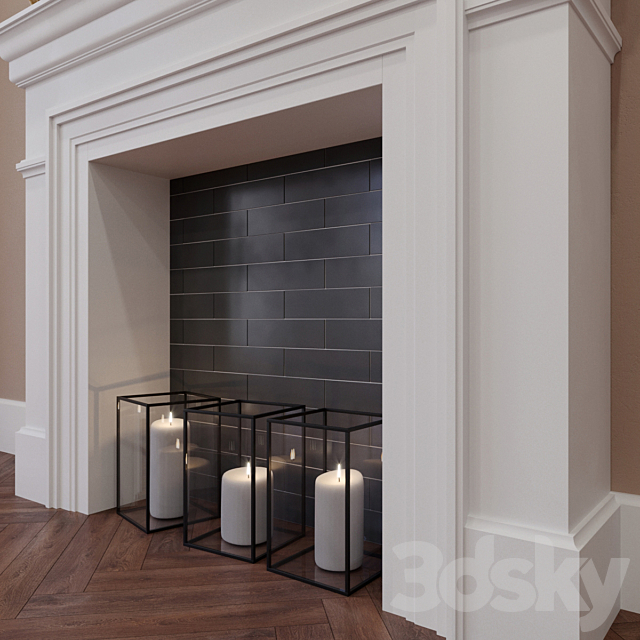 Fireplace with decor 3DSMax File - thumbnail 2