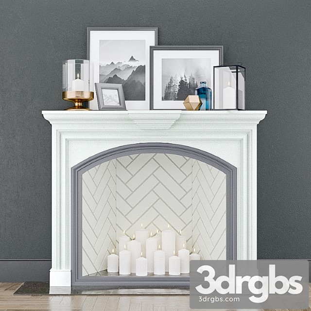 Fireplace with decor - thumbnail 1