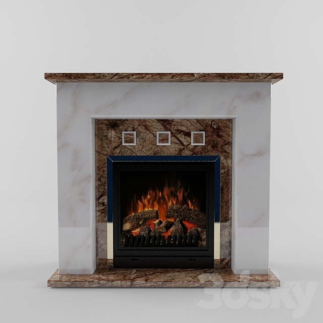 Fireplace with electric furnace 3DSMax File - thumbnail 1