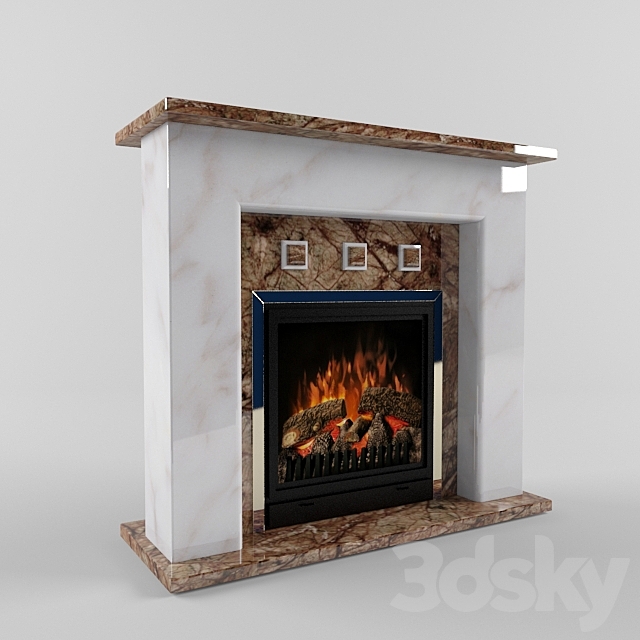 Fireplace with electric furnace 3DSMax File - thumbnail 2