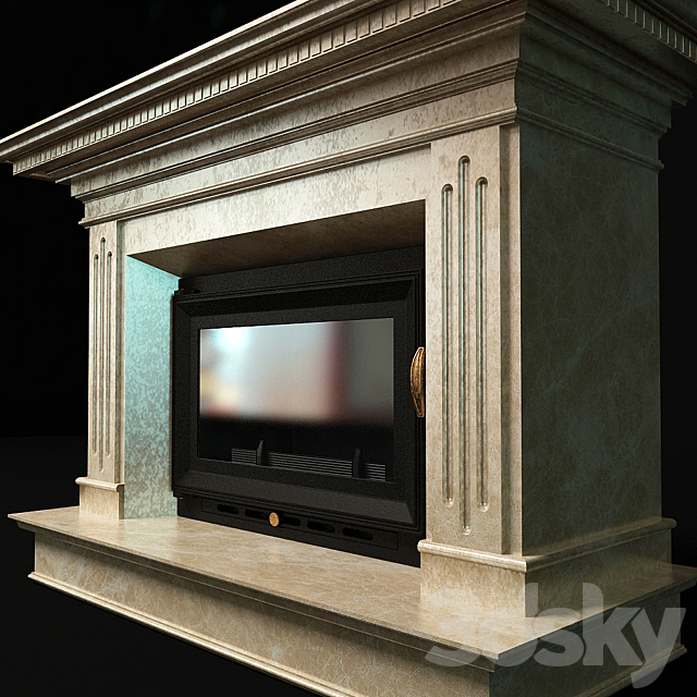 Fireplace with firebox KRATKI OLIWIA 18 3ds Max - thumbnail 3