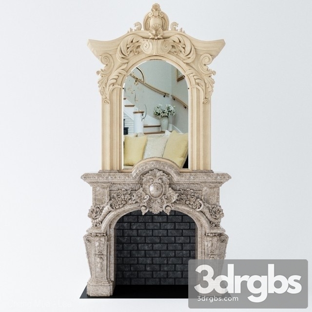 Fireplace With Mirror 3dsmax Download - thumbnail 1