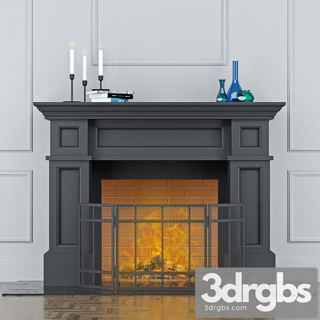 Fireplace With Screen 3dsmax Download - thumbnail 1