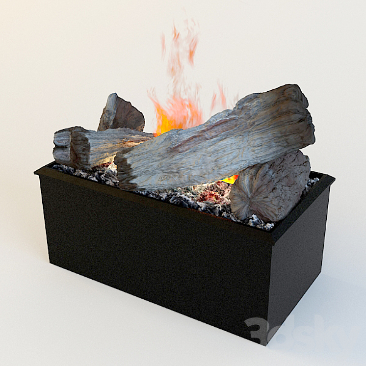 Fireplace with steam 3DS Max - thumbnail 2