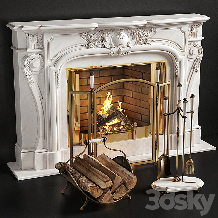 Fireplace_Louis_XIV 3DS Max Model - thumbnail 1