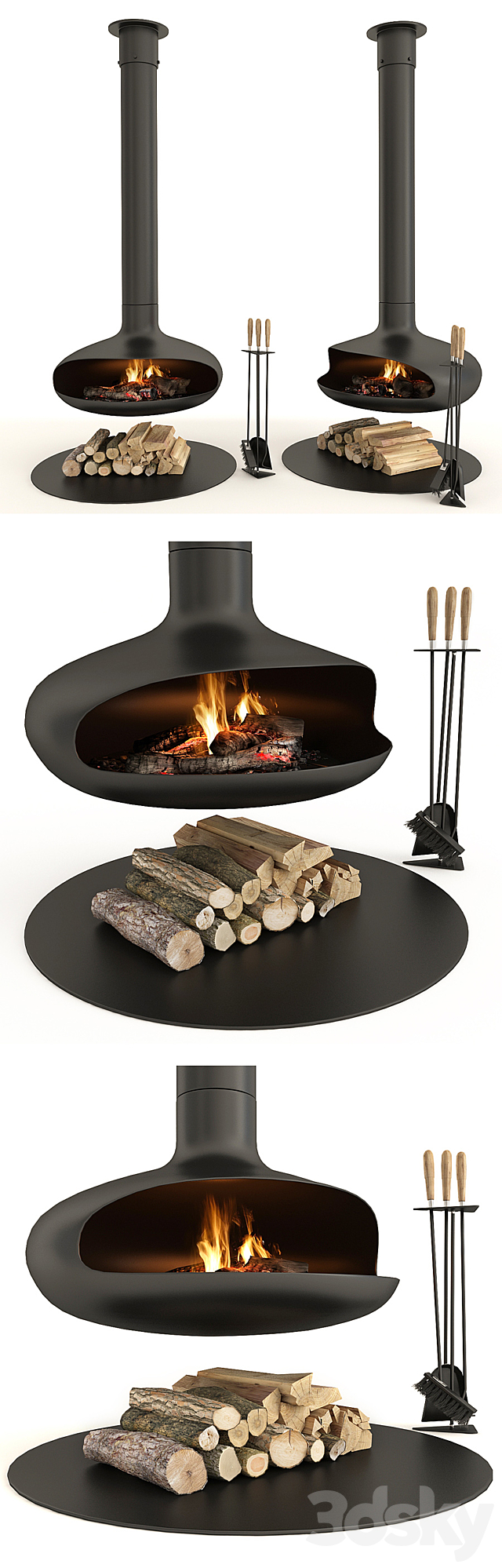 Fireplace_Modern_Focus 3DS Max Model - thumbnail 2