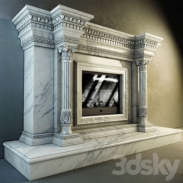 Fireplaces classical 3ds Max - thumbnail 2