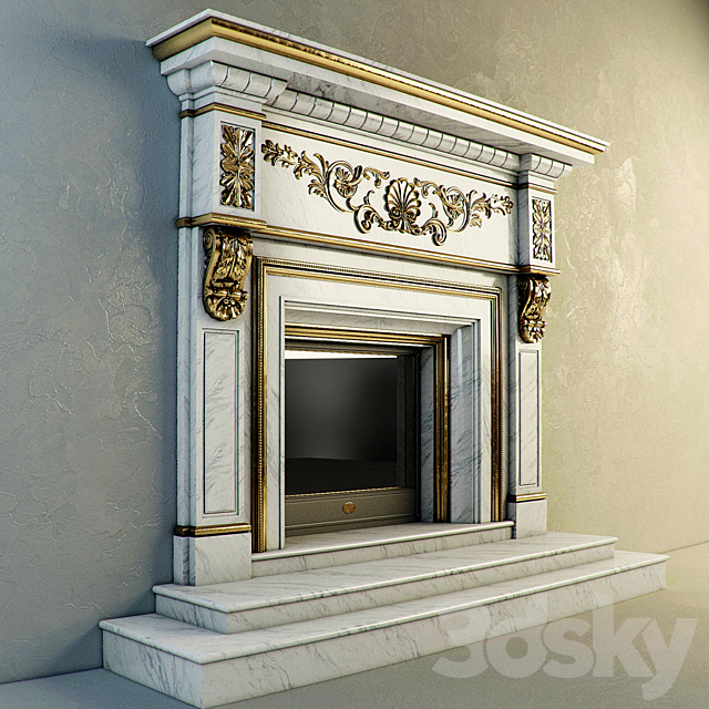 Fireplaces classical 3DS Max Model - thumbnail 2