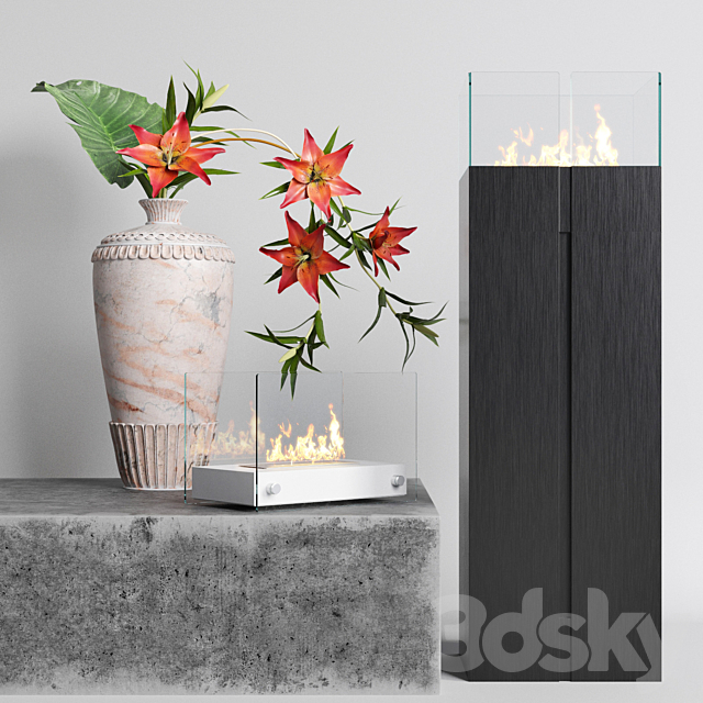 Fireplaces Romeo and Hotel Mini 3ds Max - thumbnail 1