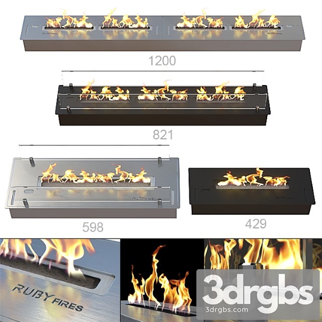 Fireplaces ruby fires 3dsmax Download - thumbnail 1