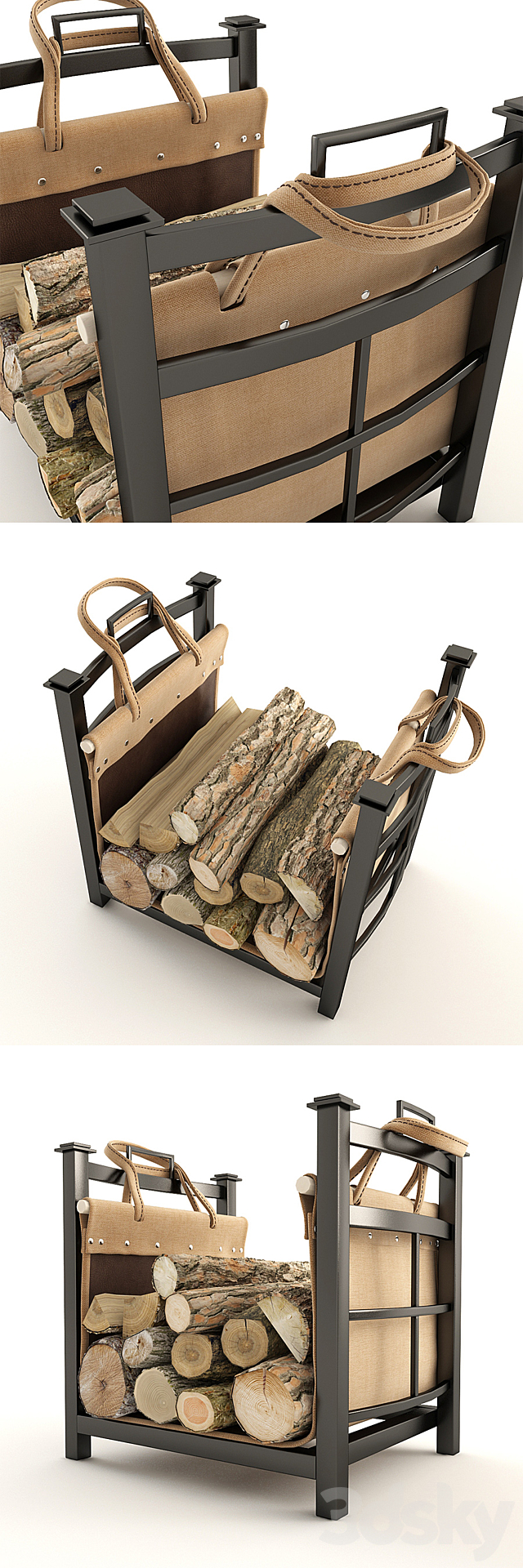 Firewood for fireplace 3ds Max - thumbnail 2