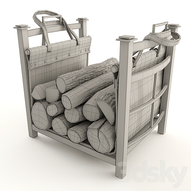 Firewood for fireplace 3ds Max - thumbnail 3