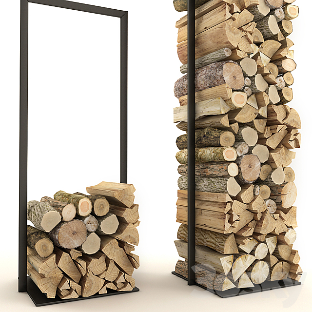 Firewood Set_2 3DS Max Model - thumbnail 2