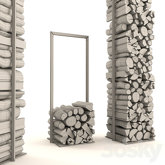 Firewood Set_2 3DS Max Model - thumbnail 3