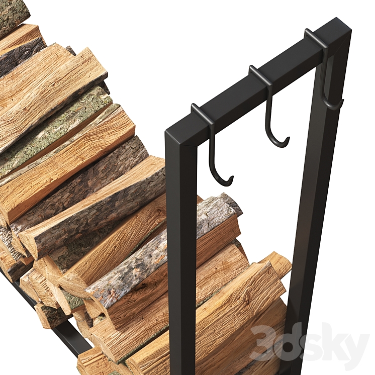 Firewood Storage Rack 2 3DS Max - thumbnail 2