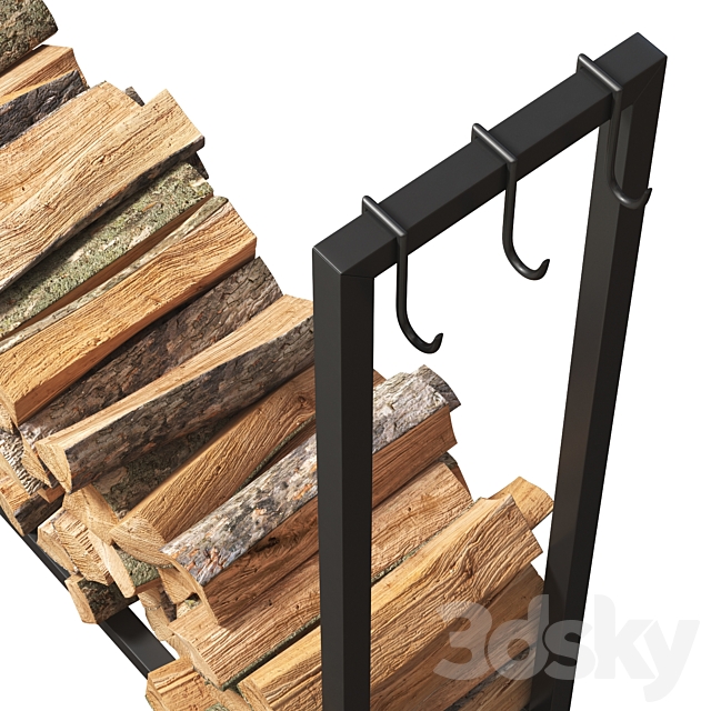 Firewood Storage Rack 2 3DSMax File - thumbnail 2