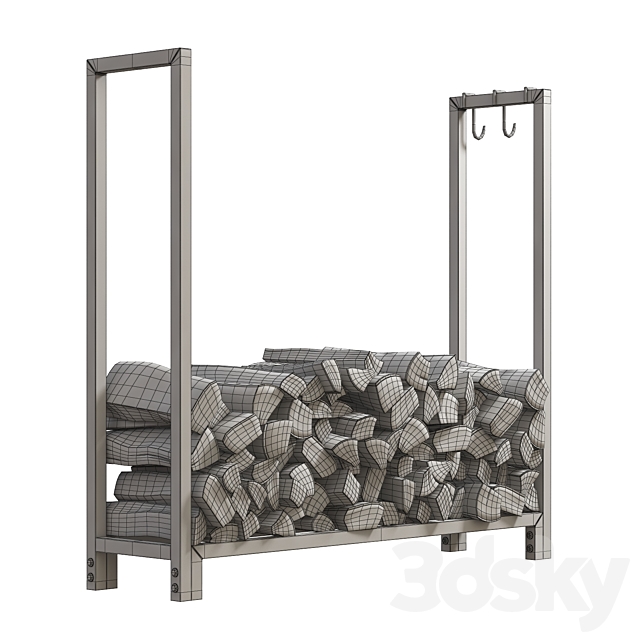 Firewood Storage Rack 2 3DSMax File - thumbnail 3