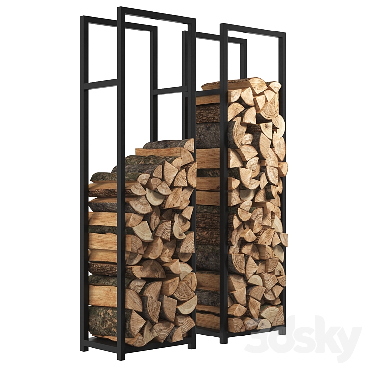 Firewood Storage-Rack-8 3DS Max Model - thumbnail 1