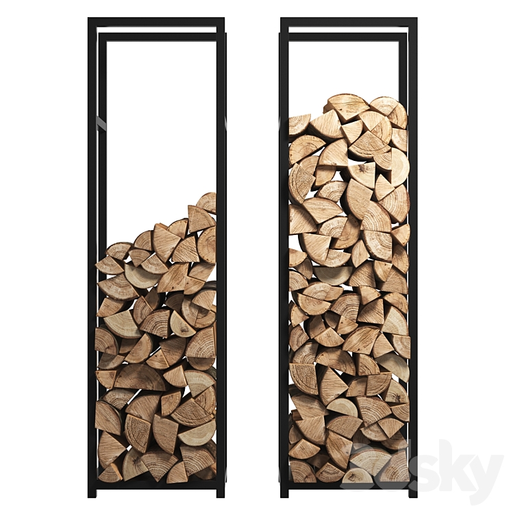 Firewood Storage-Rack-8 3DS Max Model - thumbnail 2