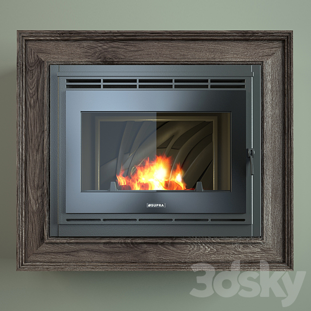 French fireplace insert glass Tertio 74 3DSMax File - thumbnail 1