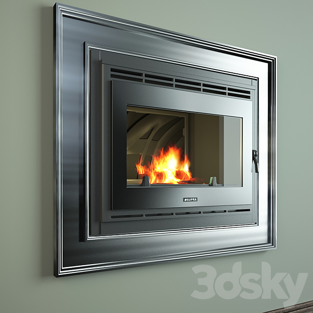 French fireplace insert glass Tertio 74 3DSMax File - thumbnail 2