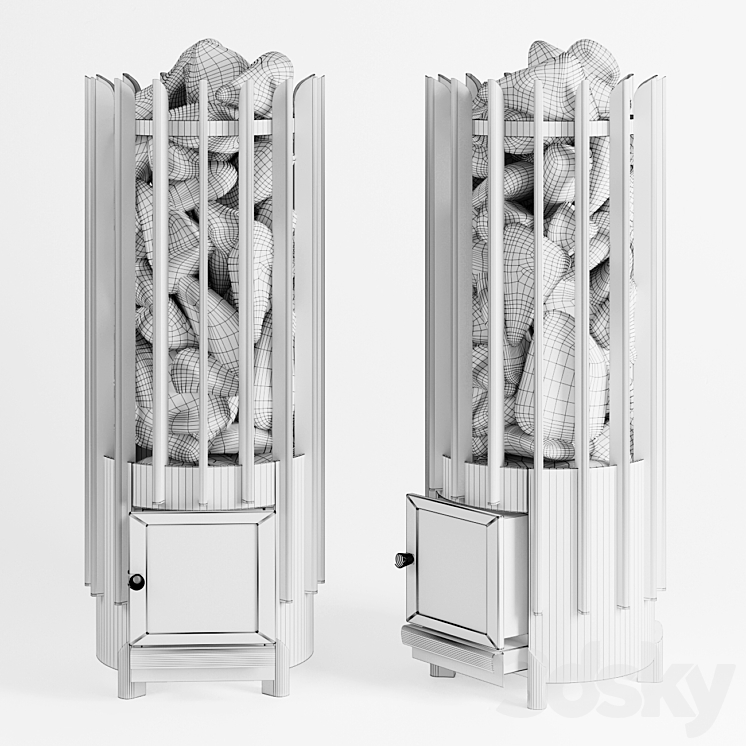 Furnace for bath HELO ROCHER WOOD L SL 3DS Max - thumbnail 2