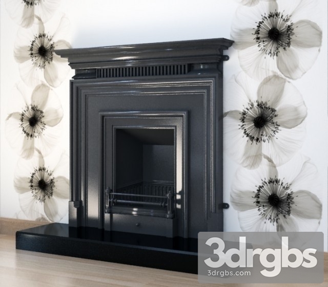 Gray Painted Fireplace 3dsmax Download - thumbnail 1